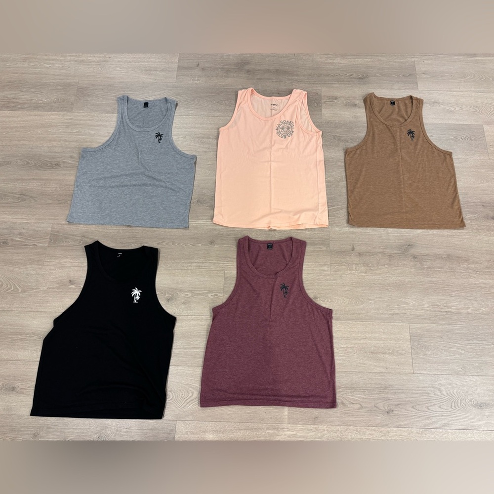 Set of Five Men's Tank Tops in Various Colors